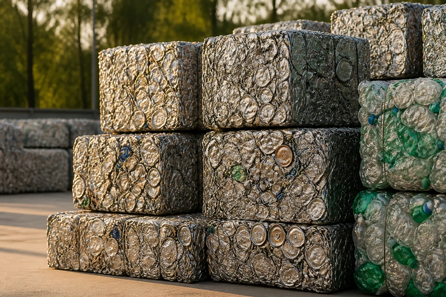Bale metala i plastike — ilustrativni prikaz materijala za reciklažu